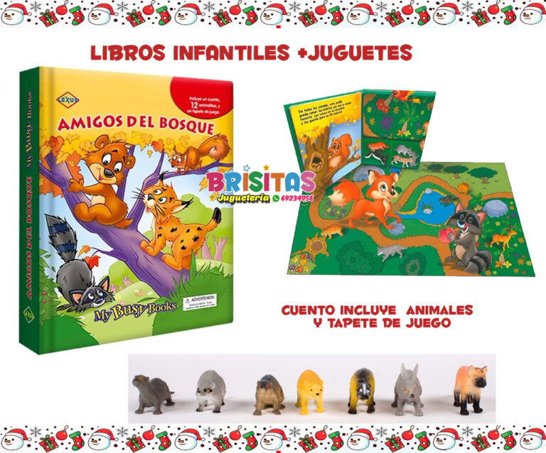 Cuento Amigos Del Bosque + Animales Y Tapete De Juego - Juguetería Brisitas