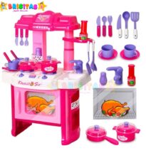Cocina Infantil Rosa + Accesorios