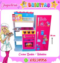 Cocina Barbie + heladera en Mdf (90 cm)