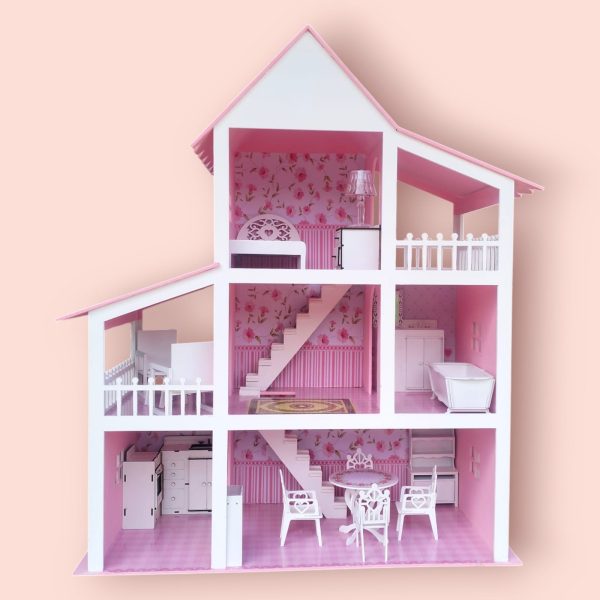 Casa de muñecas Rosa Fantasía con gradas