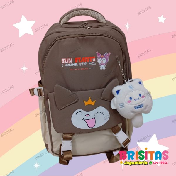 Mochila Tamaño Oficio + Llavero Kuromi 5