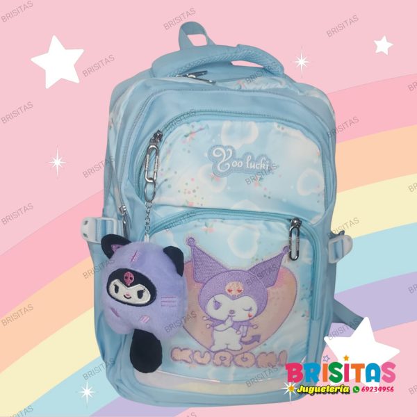 Mochila Tamaño Oficio + Llavero Kuromi 1