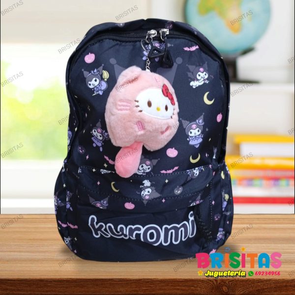 Mochila Kuromi Negro + Llavero Tamaño Oficio