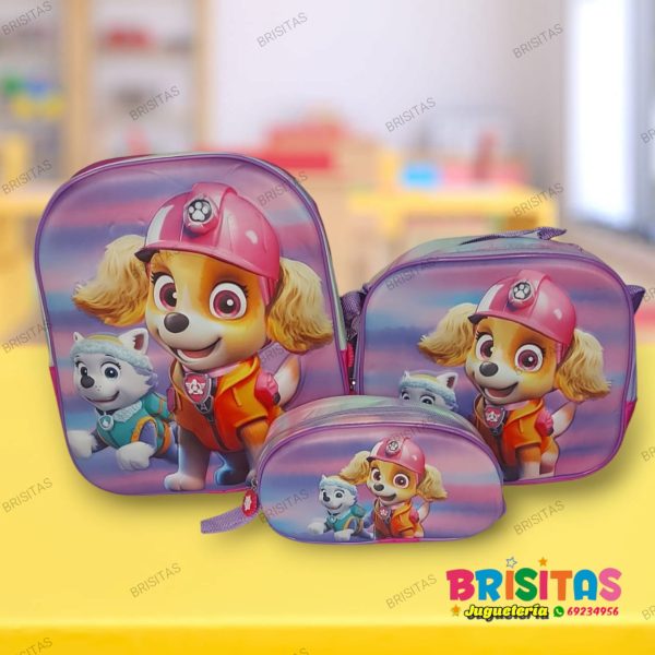 Mochila Pequeña 3 Piezas Skay Paw Patrol