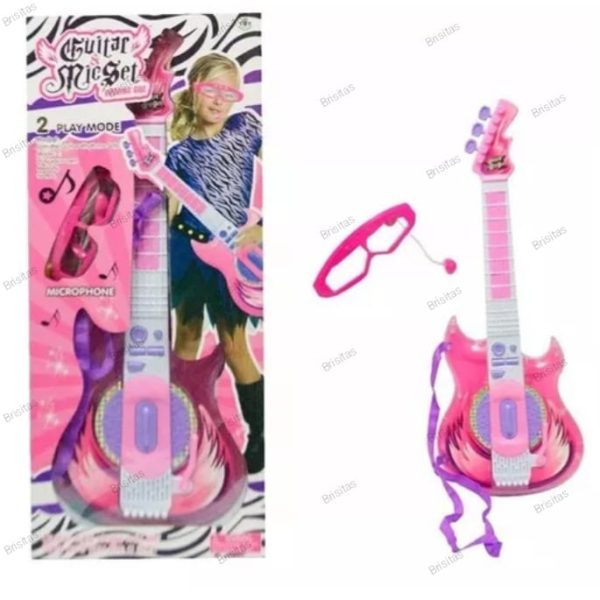 Guitarra Rock Rosado