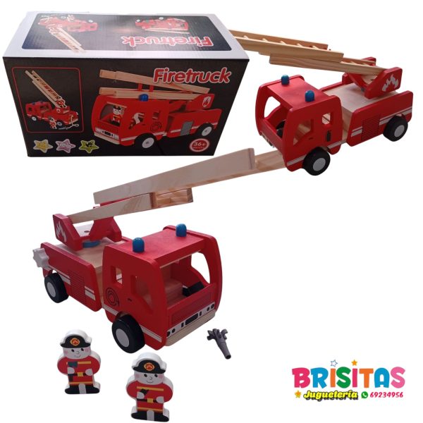 Auto Bombero Didáctico Madera