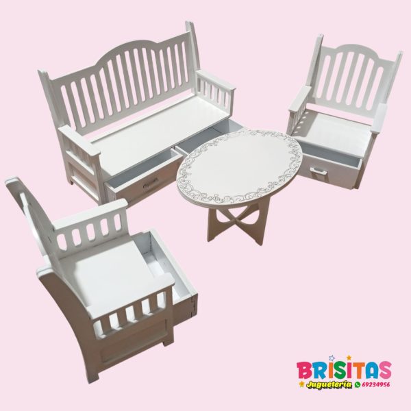 Juego de Living p/muñecas con Cajones