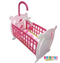 Cuna para Muñecas Osito Rosado