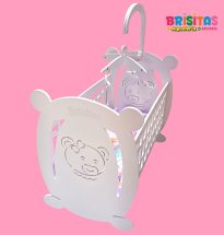 Cuna para Muñecas Osito Blanco