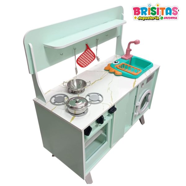 Cocina Montessori Verde menta bota agua - Image 3