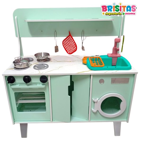 Cocina Montessori Verde menta bota agua