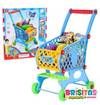 Carrito de Supermercado Azul con Accesorios