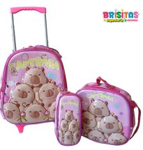 Mochila Inicial Capibara rosa 3 piezas