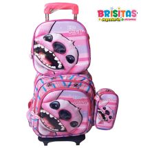 Mochila Escolar 3 piezas Stitch rosa