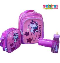 Mochila Unicornio lentejuelas 4 piezas