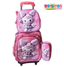 Mochila Escolar 3 piezas Kuromi