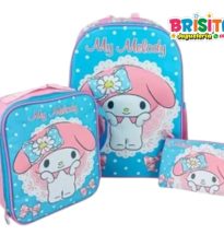 Mochila My Melody tamaño Oficio 3 piezas (Marca Scool Original)