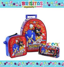 Mochila Maleta Sonic 3d Tam A4