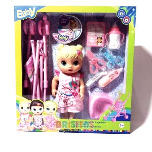 Muñeca Baby + Carrito y Accesorios
