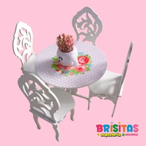 Juego de Comedor p/muñecas MDF