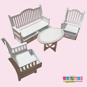 Juego de Living p/muñecas con Cajones