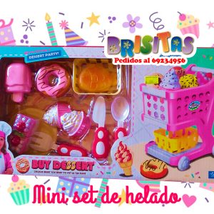 Mini Set De Helado + Carrito Pequeño