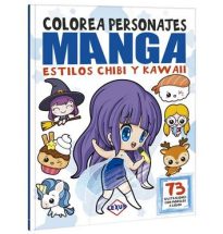 Libro Manga Colorea Personajes Estilo Chibi y Kawaii