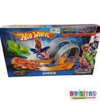 Pista Hotwheel con 2 Autos
