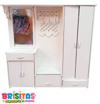 Ropero Blanco con tocador p/ Muñecas