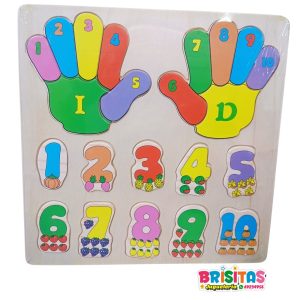 Montessori Encaje de Números Manos