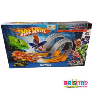 Pista Hotwheel con 2 Autos