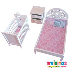 Cama p/ muñeca Barbie + cuna