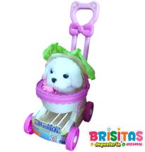 Carrito Rosa Con Perrito