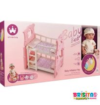 Juego de Cama Doble Para Muñeca Bebé